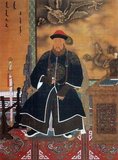 Dorgon was born in Yenden, Manchuria (now Xinbin, Liaoning province), China. He was the fourteenth son of the Manchu leader Nurhaci. His mother was the Lady Abahai; Dodo and Ajige were his full brothers, and the Emperor Hong Taiji was his half-brother. Dorgon became one of the most powerful of the princes, and was instrumental in moving Manchu forces into Beijing in 1644. During Hong Taiji's reign he took part in many military campaigns, including conquests of the Mongols and of Korea. After Hong Taiji's death, Dorgon was involved in a power struggle with Hooge, eldest son of Hong Taiji, for the throne. In the end, they compromised, and Dorgon supported the dead emperor's ninth son, his nephew Fulin (Emperor Shunzhi), to ascend the throne. Dorgon was made regent because Shunzhi was only six at the time of his ascension, and thus he became the de facto ruler of the country (1643-1650) until Shunzhi's ascension.