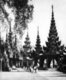 Burma/ Myanmar: Chedis inside the compound of Shwedagon pagoda, Rangoon, c. 1920s.
